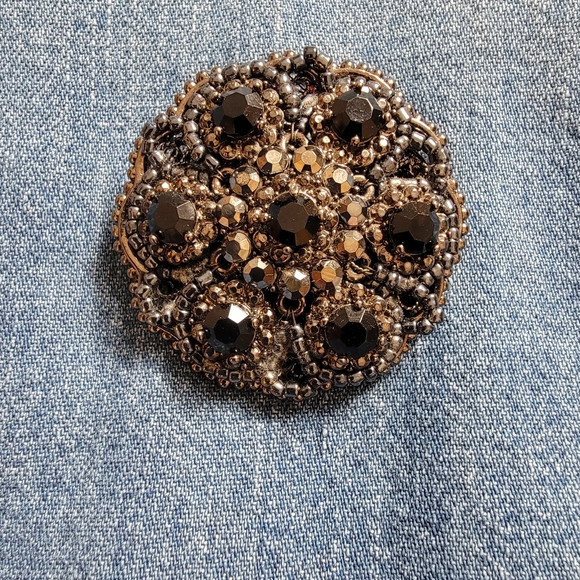 Silver and black pin/broach. 2 inches. - Picture 3 of 4